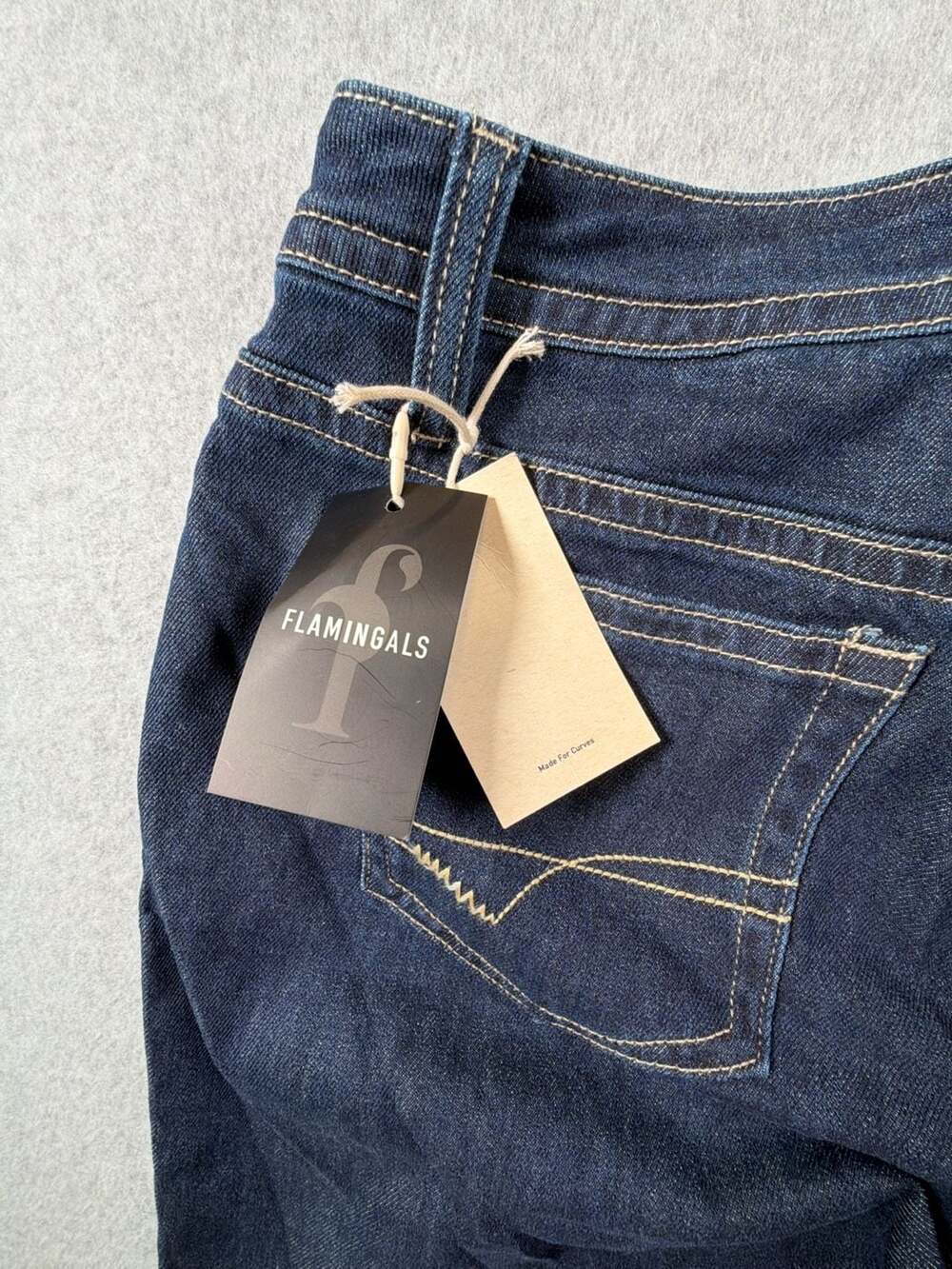 Flamingals Dark Wash High Rise Wide Leg Denim Jeans - Picture 10 of 11